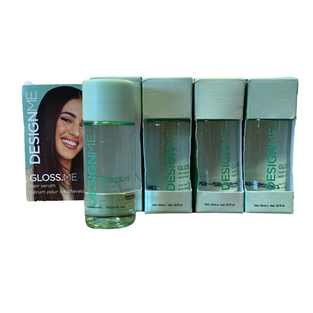 Design Me 4pc Gloss Me Hair Serum .33oz, 10ml/ea Travel Size Eliminates Frizz Oi